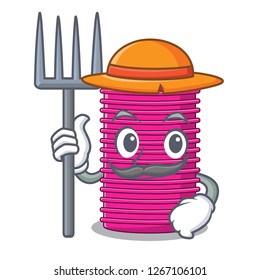Farmer hair curlers isolated on a mascot