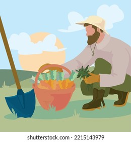 Landsmann mit Ernte