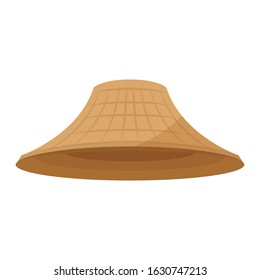 Farmer hat on white background. Peasant hat vector.