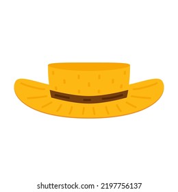 Farmer hat on white background. Peasant hat vector.