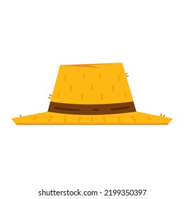 Farmer hat on white background. Peasant hat vector.