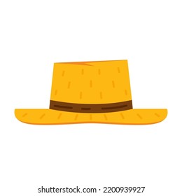 Farmer hat on white background. Peasant hat vector.