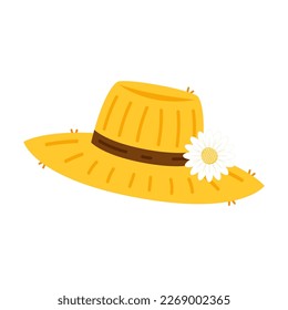 Farmer hat on white background. Peasant hat vector.