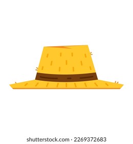 Farmer hat on white background. Peasant hat vector.