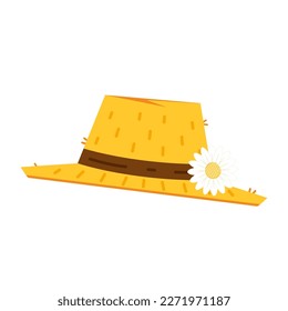 Sombrero de granjero sobre fondo blanco. Vector de sombrero campesino.