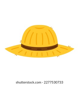 Farmer hat on white background. Peasant hat vector.