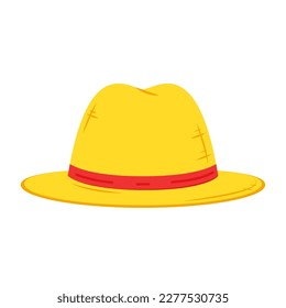 Farmer hat on white background. Peasant hat vector.
