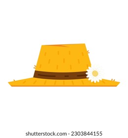 Farmer hat on white background. Peasant hat vector.