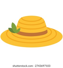 Farmer hat on white background peasant headwear vector illustration
