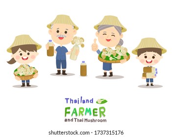 Farmer have Oyster Mushroom Vector