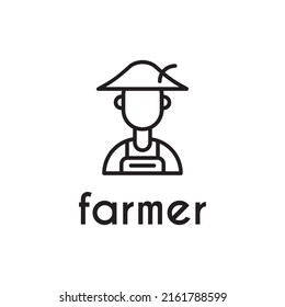 farmer head vector icon logo