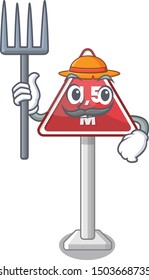 Farmer height limit mascot shaped on character