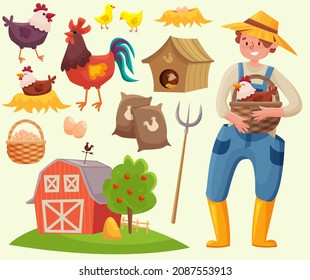 The farmer and his chickens.