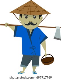 farmer and hoe