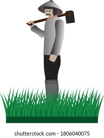 Farmer with Hoe Vector graphic
