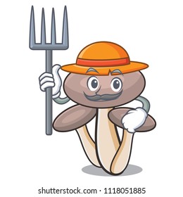 Farmer honey agaric mushroom character cartoon