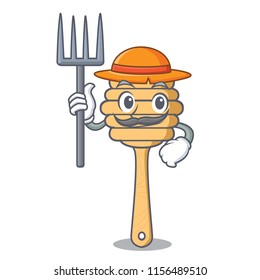 Farmer honey spoon character cartoon