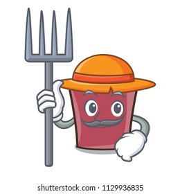 Farmer hot chocolate character cartoon