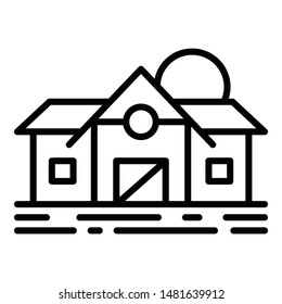 Farmer house icon. Outline farmer house vector icon for web design isolated on white background