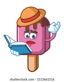 farmer ice cream mascot character vector