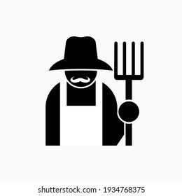 Farmer Icon. Agriculture Element Symbol - Vector Logo Template.