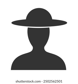 Gráfico de Vector blanco y negro de Farmer Icon