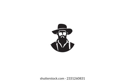 Farmer Icon Design black simple flat on white background