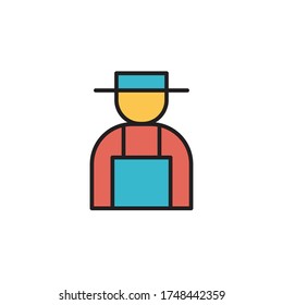 farmer icon filled outline vector color design. isolated on white background