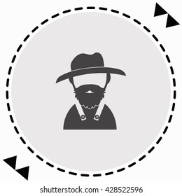 Farmer icon Flat Design. Isolated Illustration.