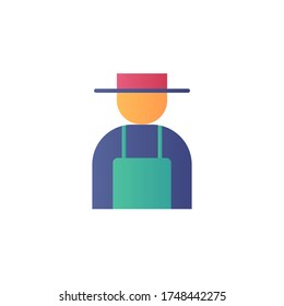 farmer icon flat design vector color design. isolated on white background