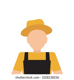 Farmer icon in flat style isolated vector illustration on white transparent background