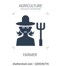 farmer icon. high quality filled farmer icon on white background. from agriculture collection flat trendy vector farmer symbol. use for web and mobile