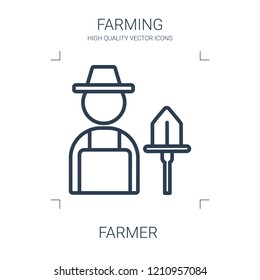 farmer icon. high quality line farmer icon on white background. from farming collection flat trendy vector farmer symbol. use for web and mobile