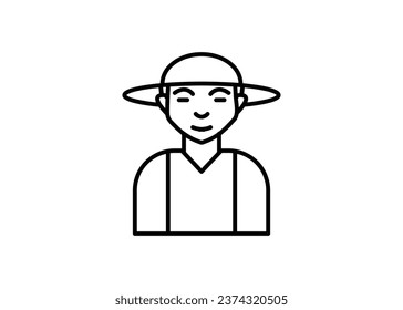 Farmer icon line design template illustration isolated