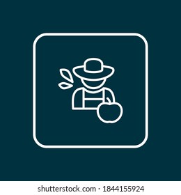Farmer icon line symbol. Premium quality isolated gardener element in trendy style.
