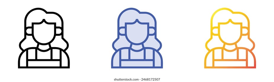 farmer icon. Linear, Blue Fill and Gradient Style Design Isolated On White Background