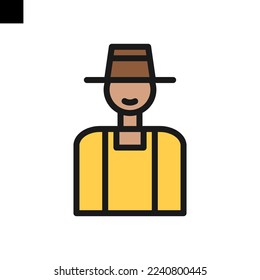 vector de estilo plano del icono del agricultor