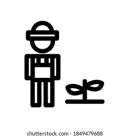 Farmer icon or logo isolated sign symbol vector illustration - high quality black style vector icons
