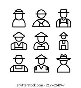icono del agricultor o logotipo símbolo de signo aislado ilustración vectorial - Colección de iconos vectoriales de estilo negro de alta calidad

