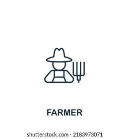 Icono de granjero. Icono monocromo simple de Farmer para plantillas, diseño web e infografías