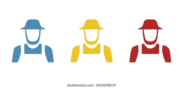 icono del granjero sobre un fondo blanco, ilustración vectorial