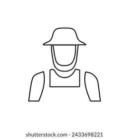 farmer icon on a white background, vector illustration