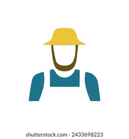 farmer icon on a white background, vector illustration