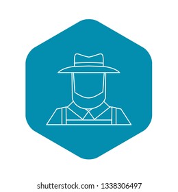 Farmer icon. Outline illustration of farmer vector icon for web design