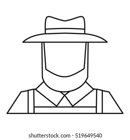 Farmer icon. Outline illustration of farmer vector icon for web design