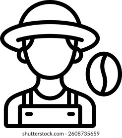 Farmer Icon Outline Vector Illustration