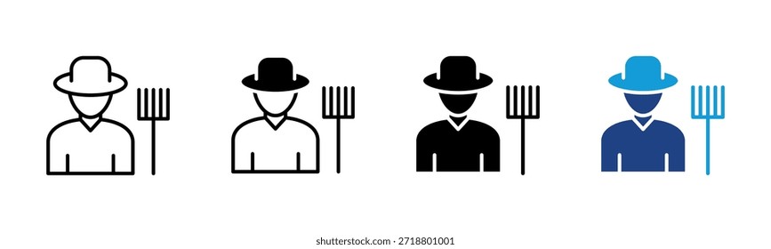 Conjunto de iconos de agricultor colección de estilos múltiples