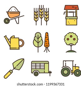 farmer icon set vector