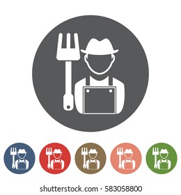 Farmer icon set.Vector illustration
