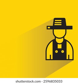farmer icon with shadow yellow background